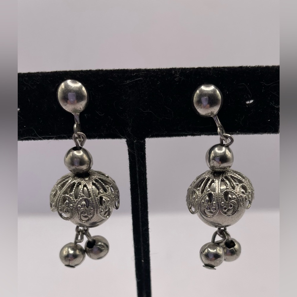 3 for $30 Vintage Silver Tone Filigree Dangle Screw Back Earrings
